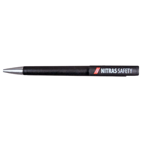 NITRAS Kugelschreiber, schwarz / silber, Polybeutel à 25 Stück