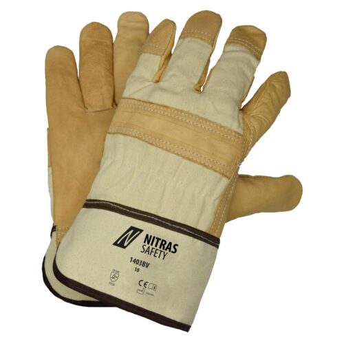 NITRAS Rindvolllederhandschuhe, naturfarben / braun, EN 388