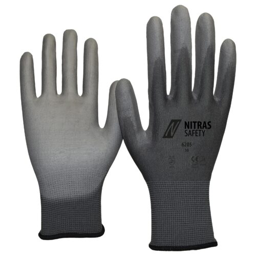 Nylonhandschuhe | PU-Beschichtung | Grau | 6205