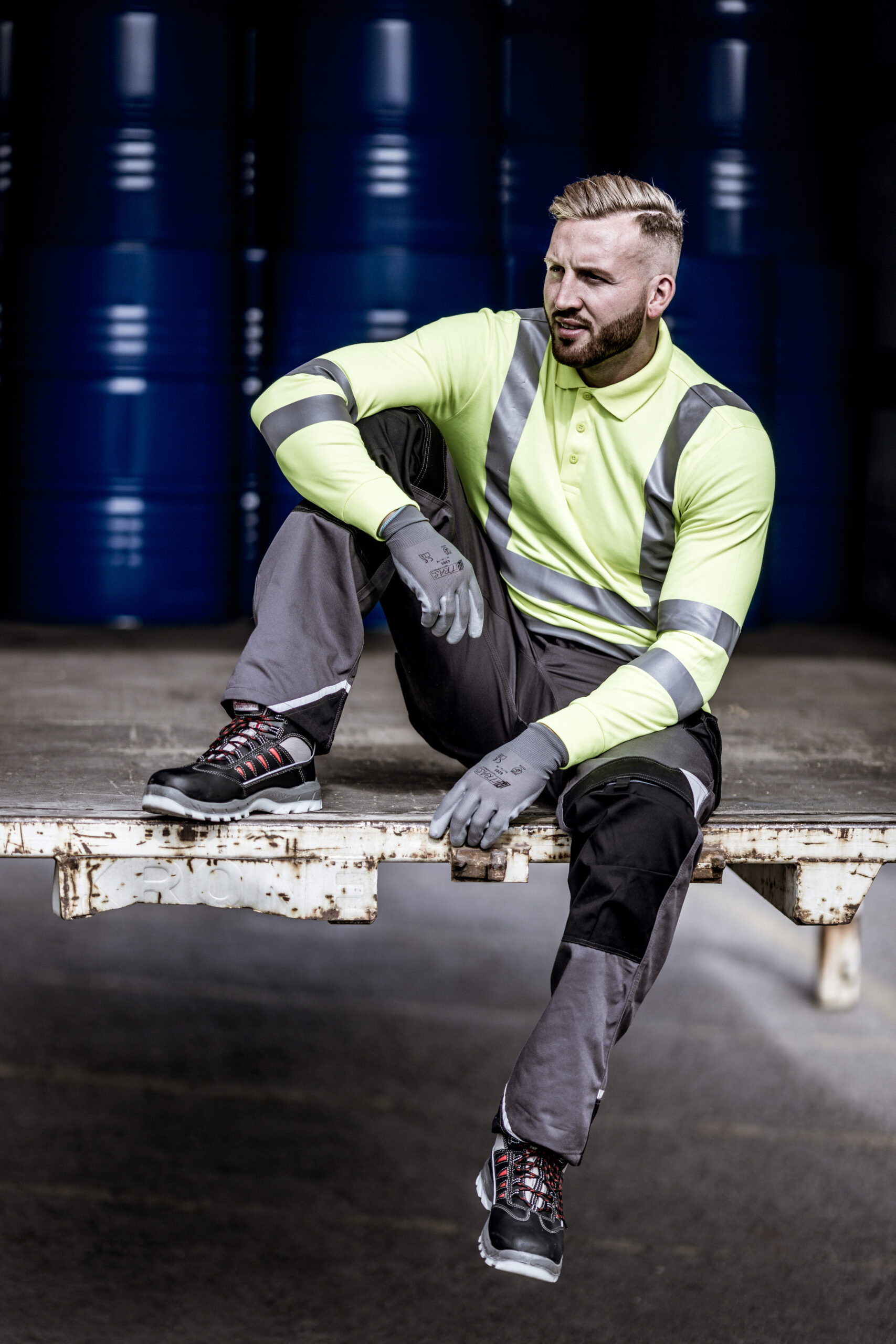MOTION TEX VIZ | Warn-Langarm-Poloshirt | neongelb | 7014-4000 | Nitras – Bild 3