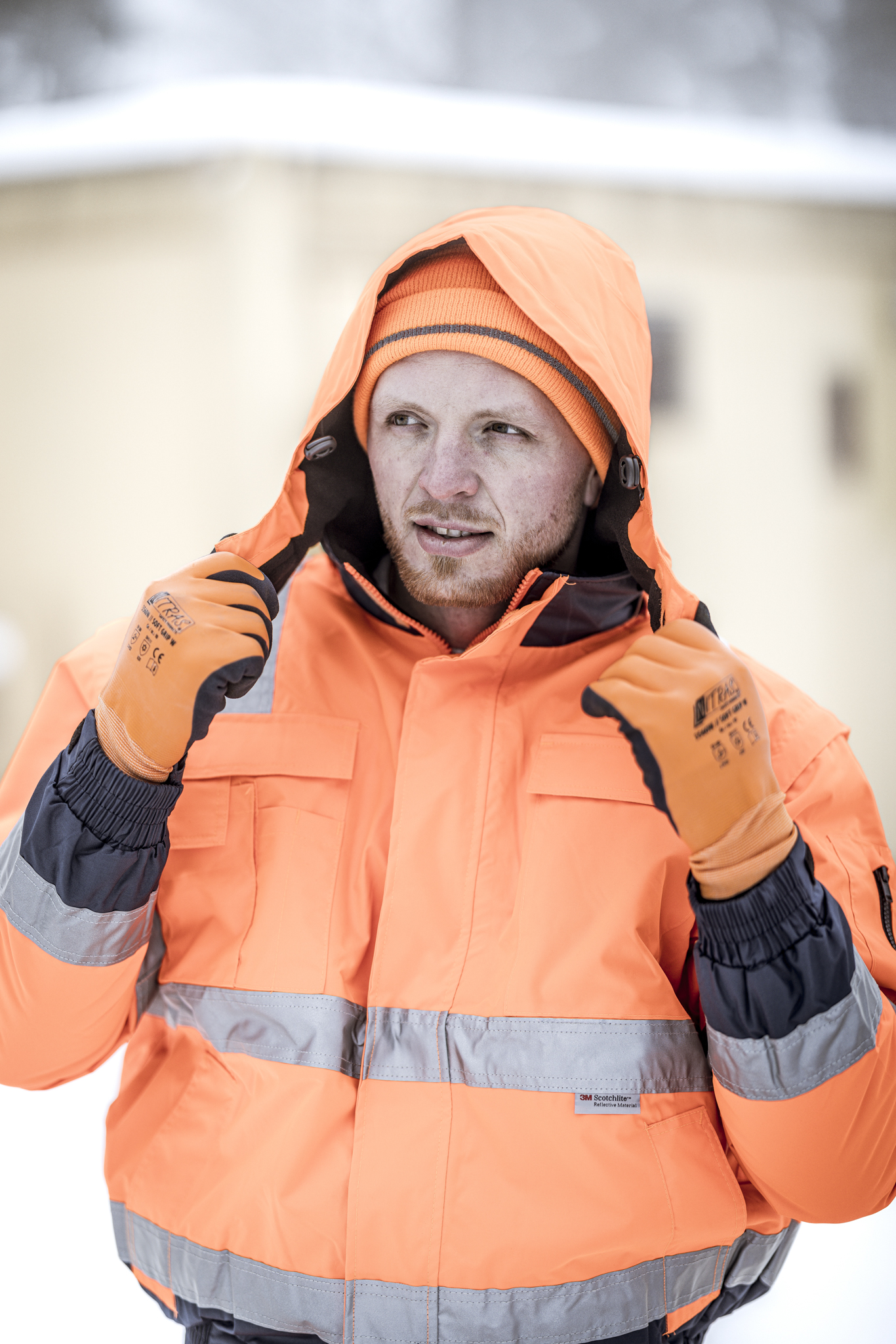 NITRAS abnehmbare Winterkapuze, neonorange, OEKO-TEX – Bild 3