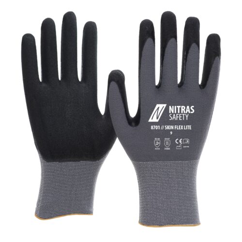 SKIN FLEX LITE | Montagehandschuhe | grau / schwarz | 8701 | Nitras