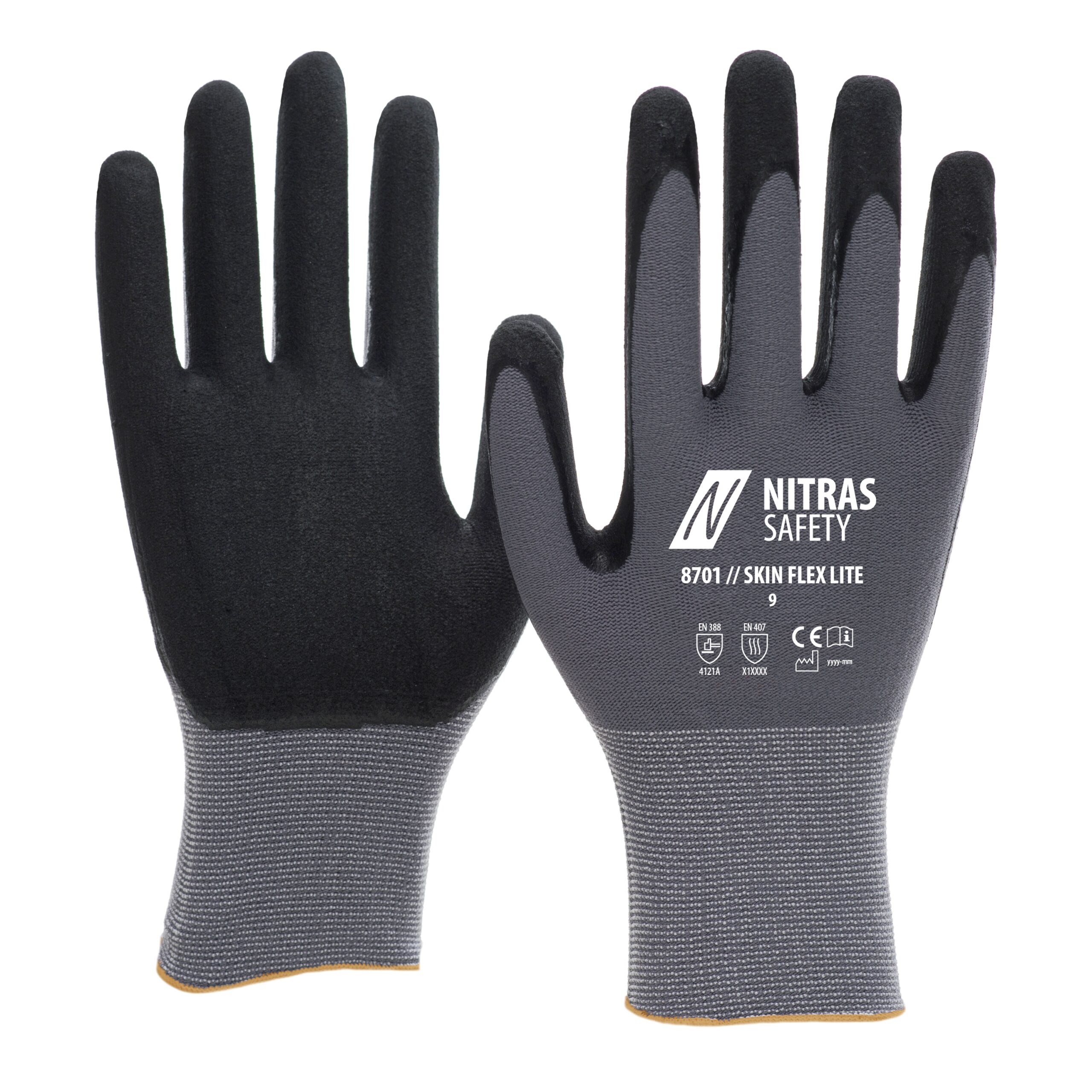 SKIN FLEX LITE | Montagehandschuhe | grau / schwarz | 8701 | Nitras