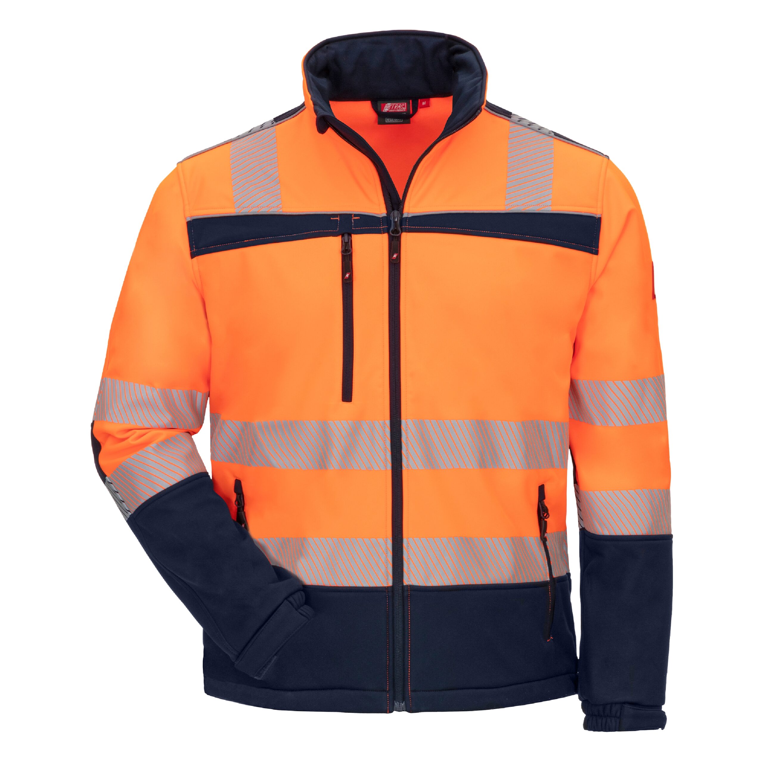 MOTION TEX VIZ | Warn-Softshelljacke | neonorange / marineblau | 7172-4121 | Nitras