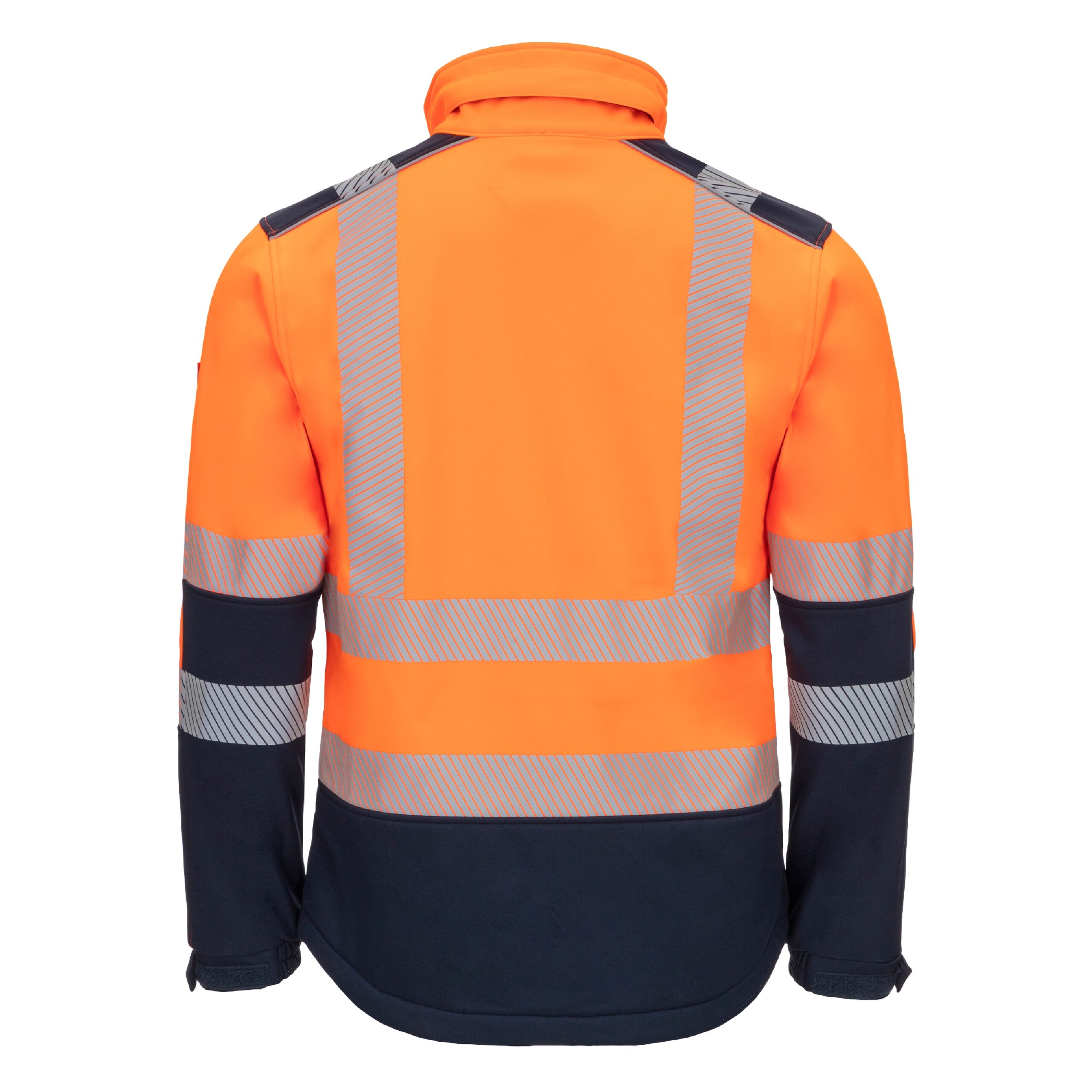MOTION TEX VIZ | Warn-Softshelljacke | neonorange / marineblau | 7172-4121 | Nitras – Bild 2