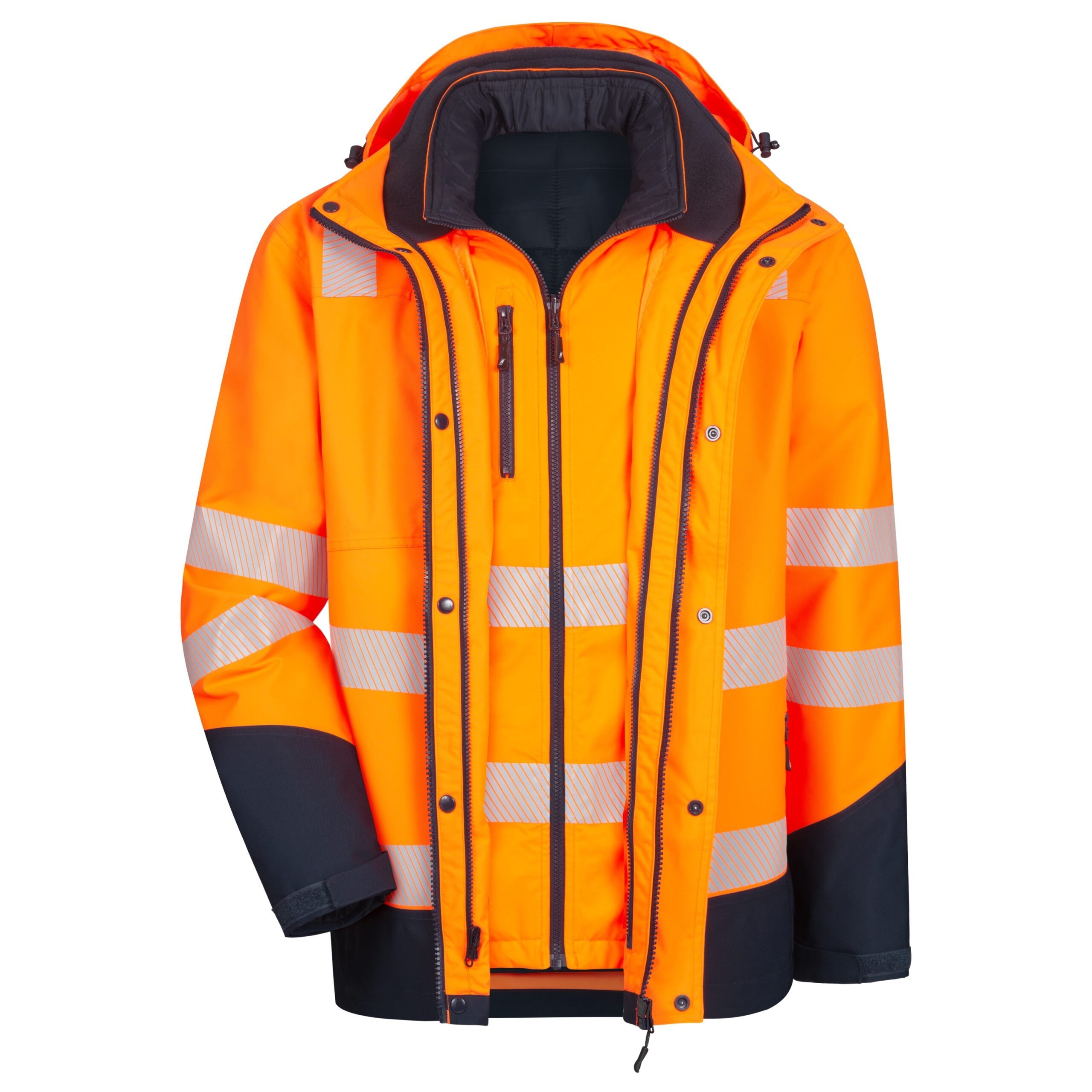 MOTION TEX VIZ PLUS | Warn-Multifunktionsjacke | neonorange / marineblau | 7179-4121 | Nitras