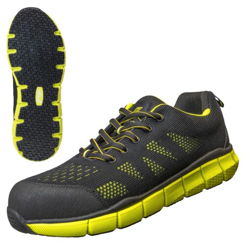 SONIC STEP | S1P Sicherheitshalbschuhe | schwarz / lime | 7440-1042 | Nitras